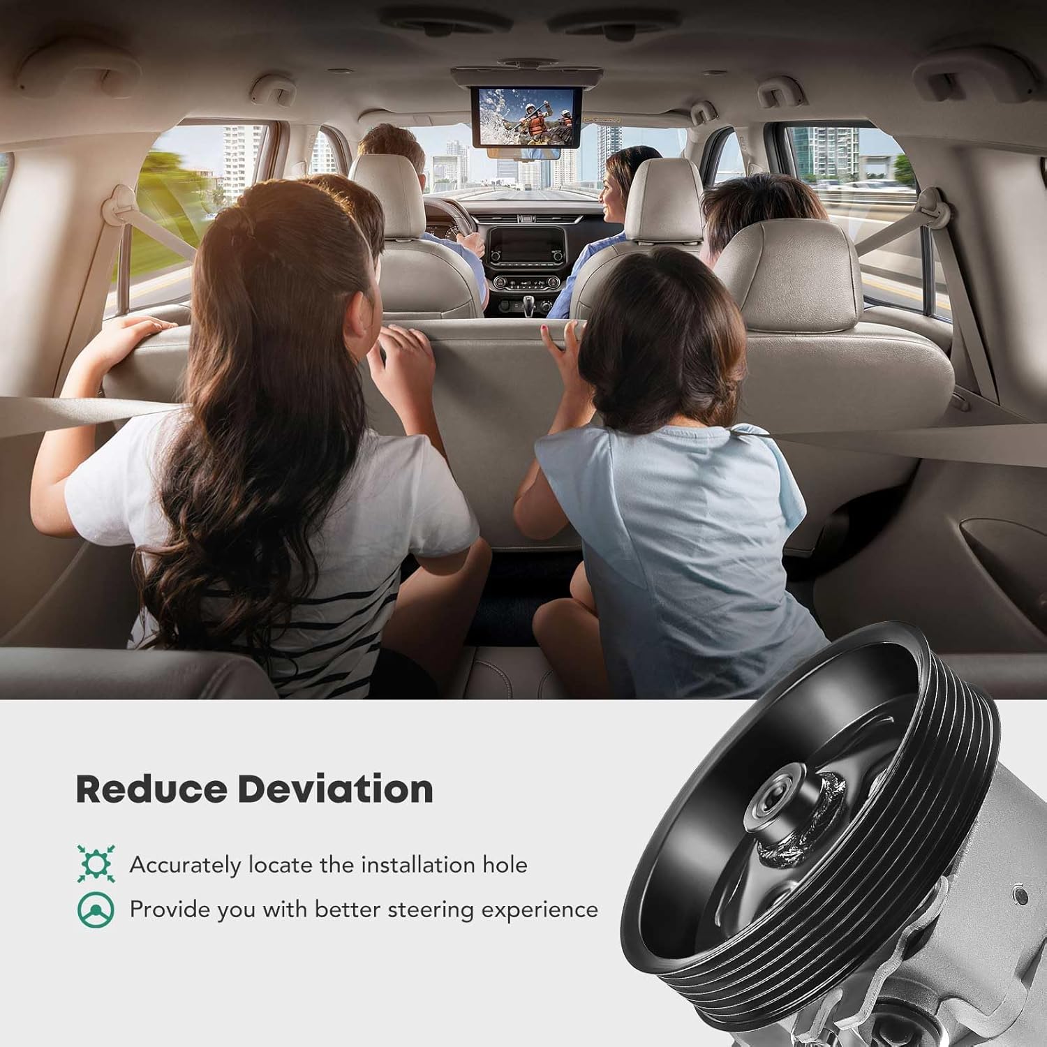 YHTAUTO Power Steering Pump with Pulley Replacement for Nissan Altima 2007-2012 3.5L, Maxima Murano 2009-2014 3.5L, Power Assist Pump Replace 49110-ZX02A 49110-ZX70A