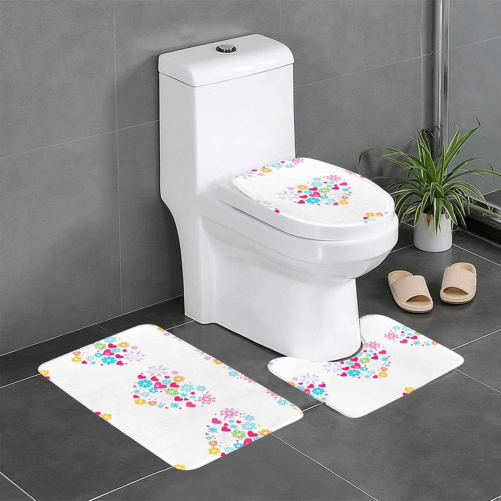 Tapis de salle de bain antidérapants WHJDPP lot de 3 pour un sol sécurisé et sec