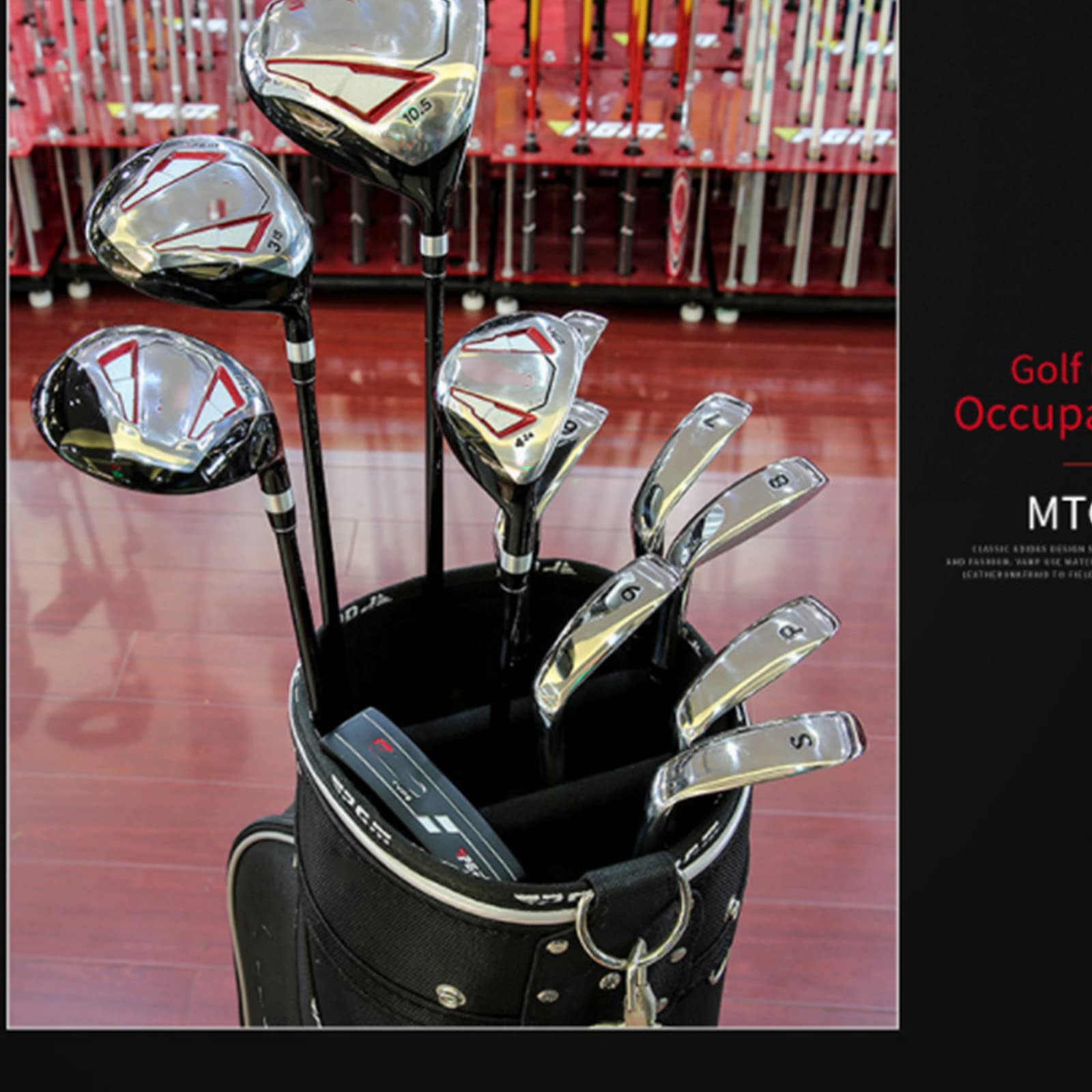 Juego Completo de Golf para Hombre, Juego de Palos de Golf, Bolsa de Pelotas estándar y Palos de Golf para diestros, Juego Completo para Principiantes, Varilla de Carbono, Paquete de 12