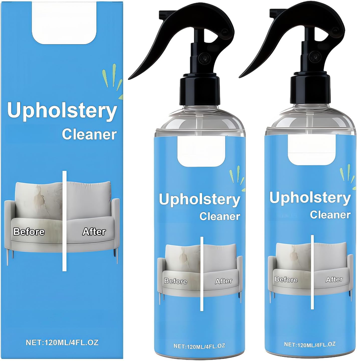 2026 Must-Have Upholstery Cleaner, Safely Cares for Fabrics, Leaves Everything Fresh like New, Quick Dry, No Rinse, for Sofa, Carpet, Fabric Mats & Clothes (3 pcs)