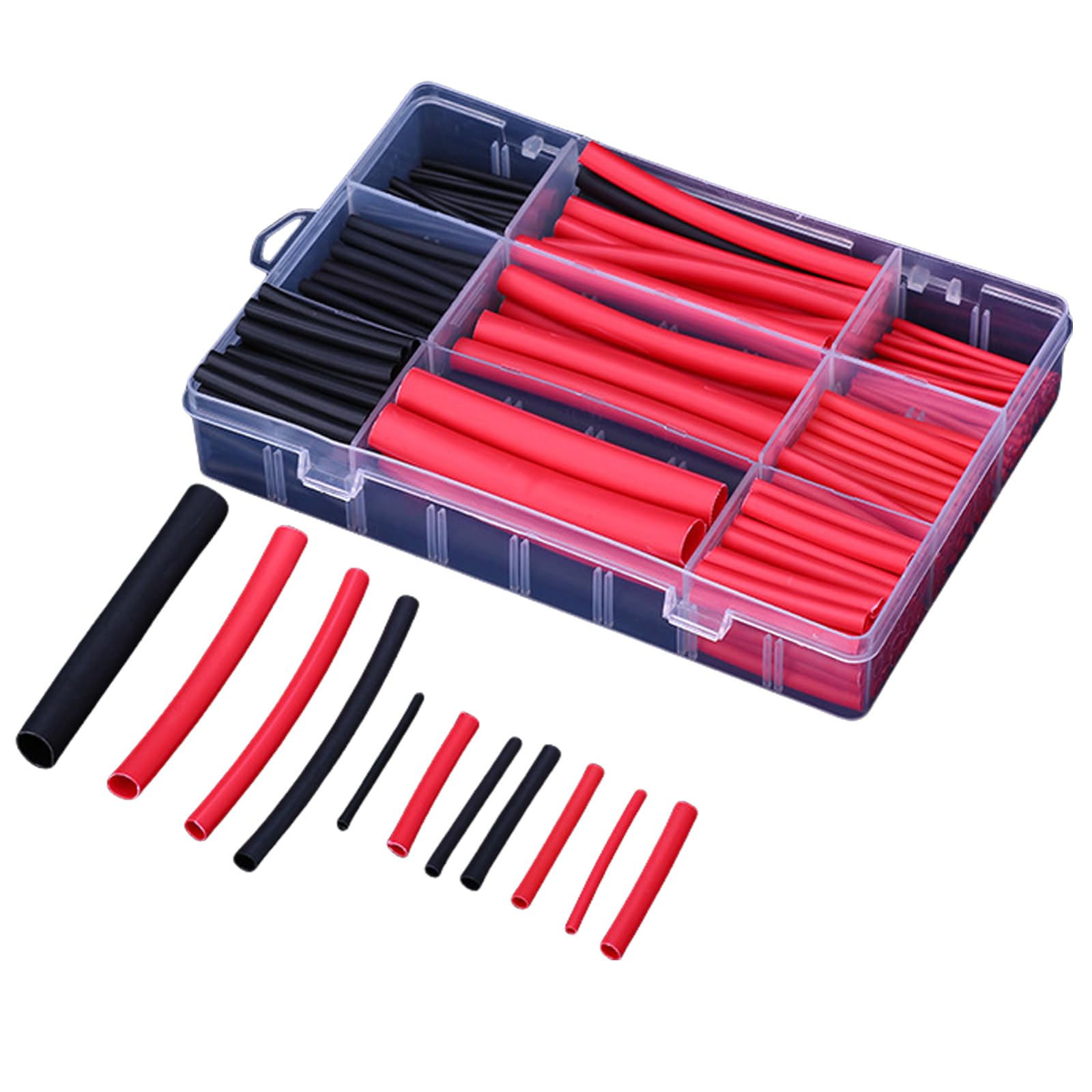 Clearhill 300Pcs Heat Shrink tubing kit -3:1 high Flexibility, Easy to Operate, Solder Joint Protection, Waterproof, Red&Black, Insulated Wire and Cable Wrapping in Various Sizes
