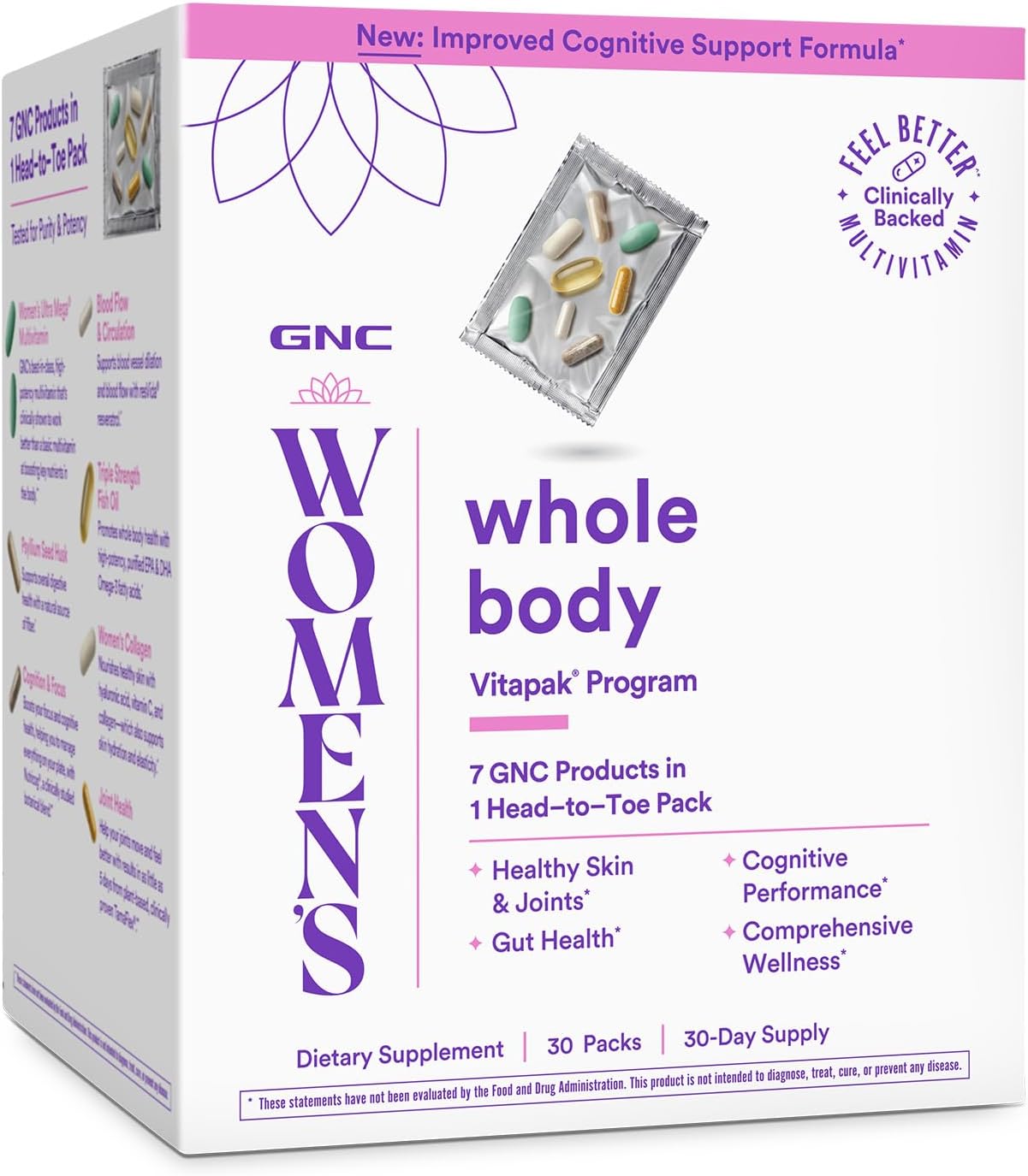 GNC Whole Body Vitapak Program, Ultra Premium, Proven Multivitamin Blend, 7 in 1 Formula, 30 Servings