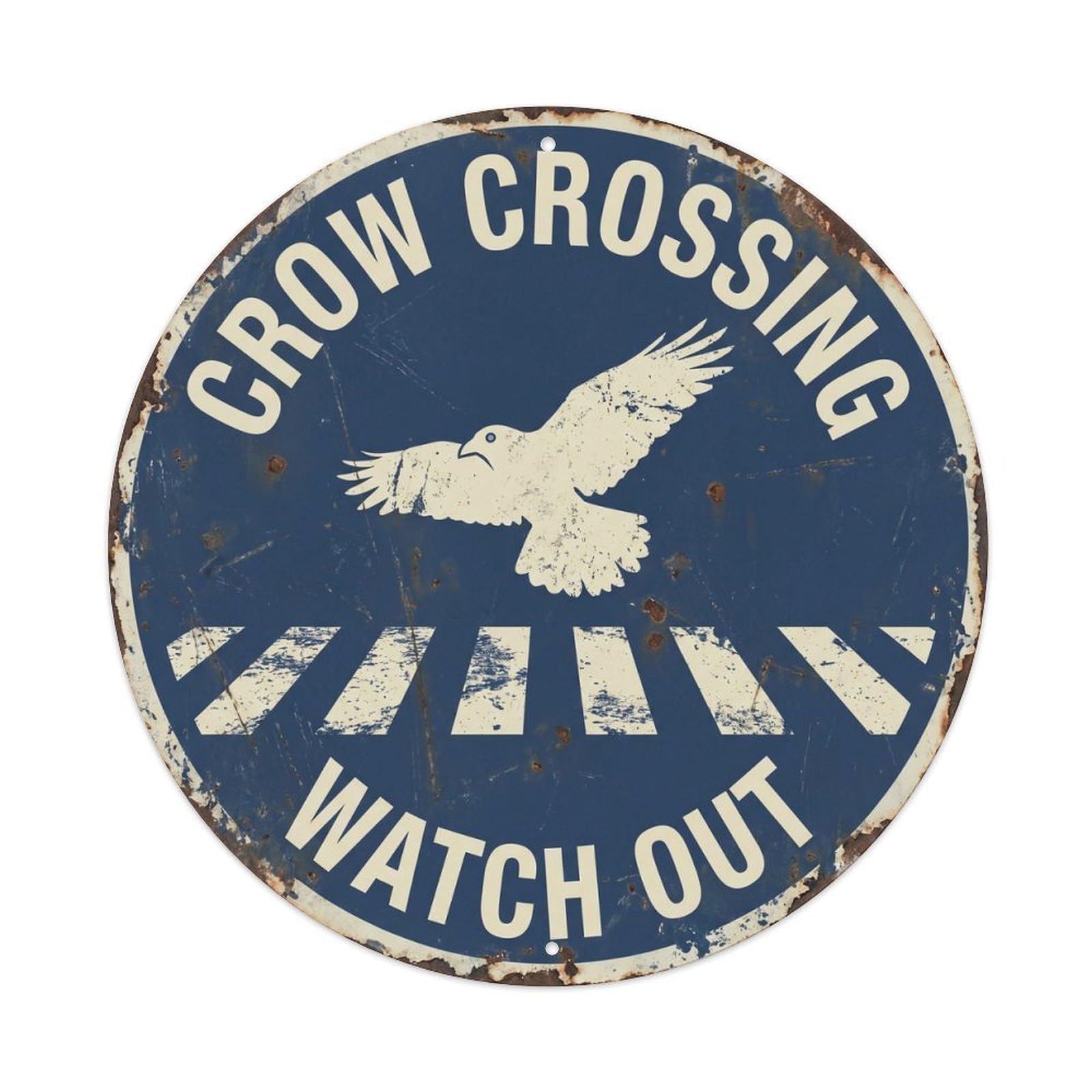Crow Crossing Watch Out Retro 1 Metal Tin Sign
