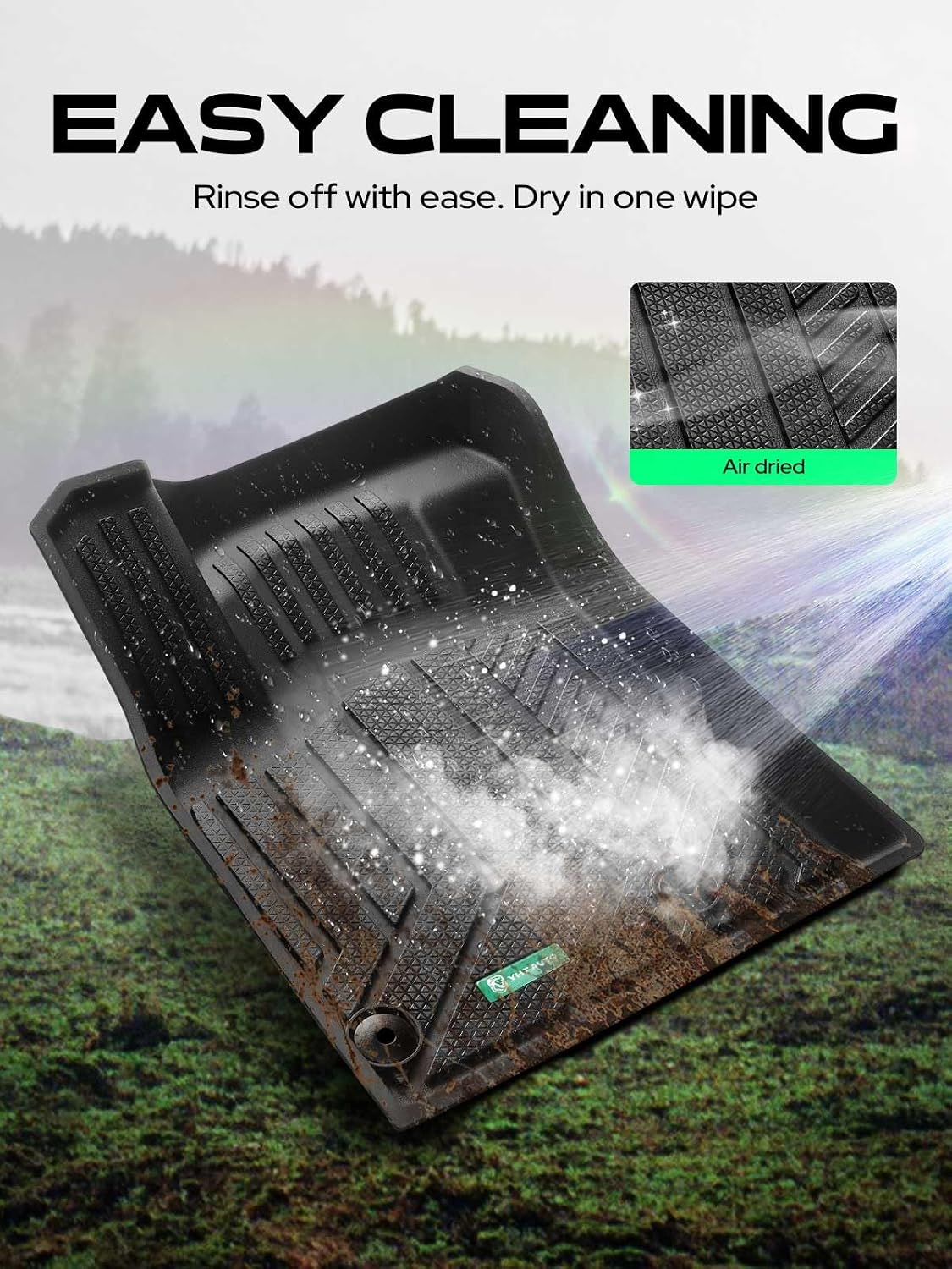YHTAUTO Automotive Floor Mats & Cargo Mat Compatible with Nissan Rogue 2021-2026 (Not Rogue Sport/Select), TPE Floor Liners All-Weather Protection Custom Fit, 1st & 2nd Row & Trunk Mat, Set of 4