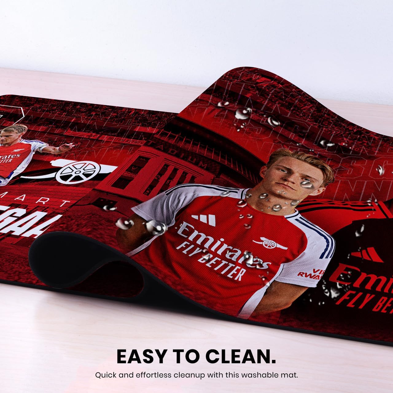 Head Case Designs Officially Licensed Arsenal FC Martin Ødegaard 2024/25 Crest Kit and Players 37.4 x 15.75 x 0.16 inches (900 x 400 mm) - XL Gaming Office Desk PC Keyboard Mouse Mat Pad