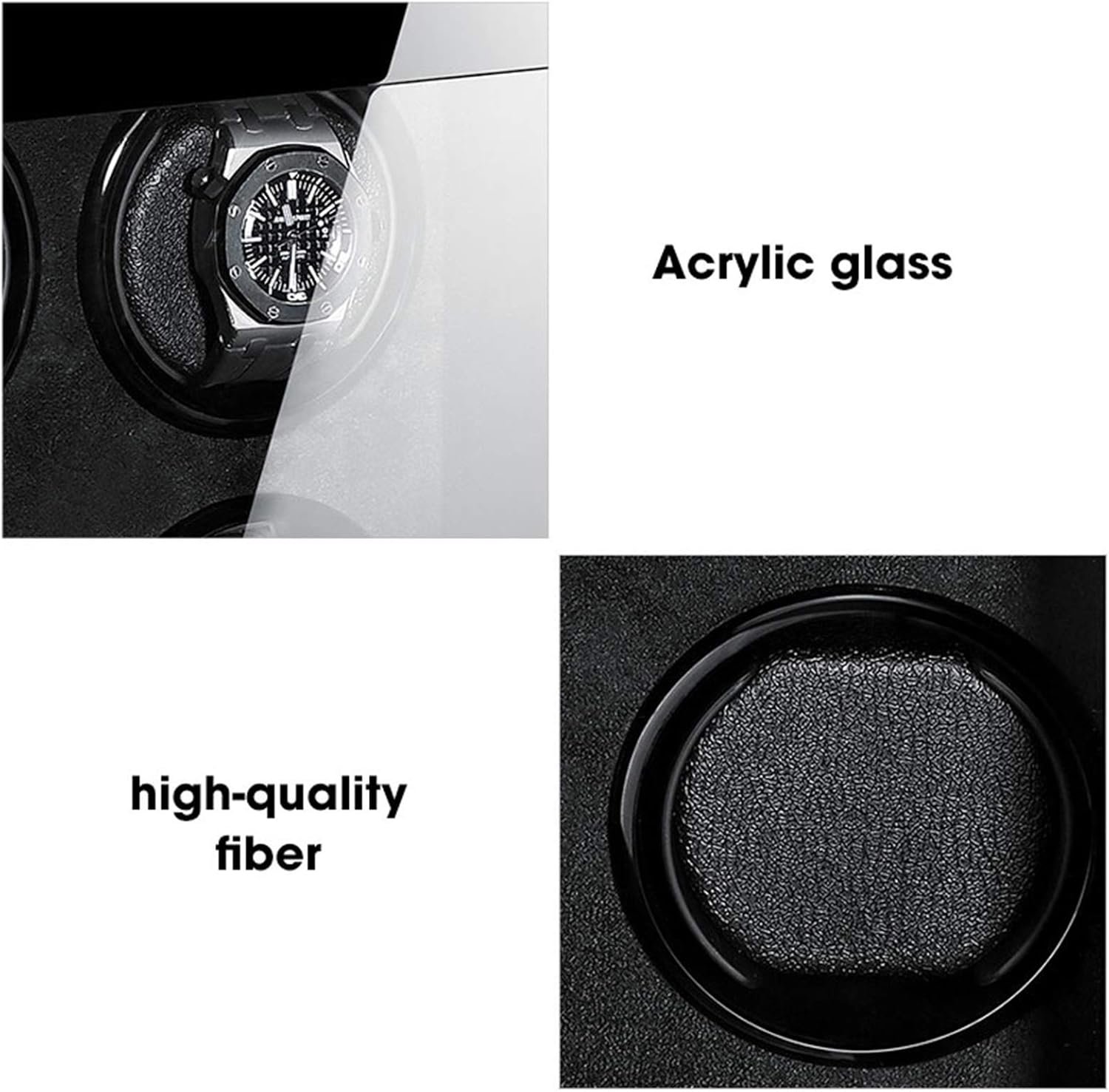Watch Winder Box LCD Touch Screen Automatic with Quiet Motor, Light Display for Men Women, Large Capacity, 24+0 Slots, Gift,A-4+0