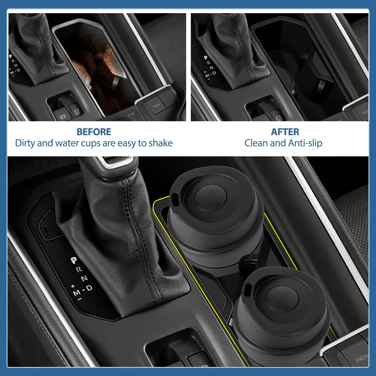 2PCS Center Console Cup Holder Inserts Compatible with Toyota Grand Highlander 2024 2025 2026, Panel Storage Box Car Accessories for 2024 2025 Grand Highlander