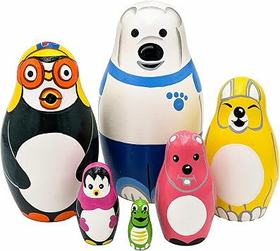 Russian Nesting Dolls Cartoon Characters Pororo The Penguin 6 pcs - Matryoshka Doll