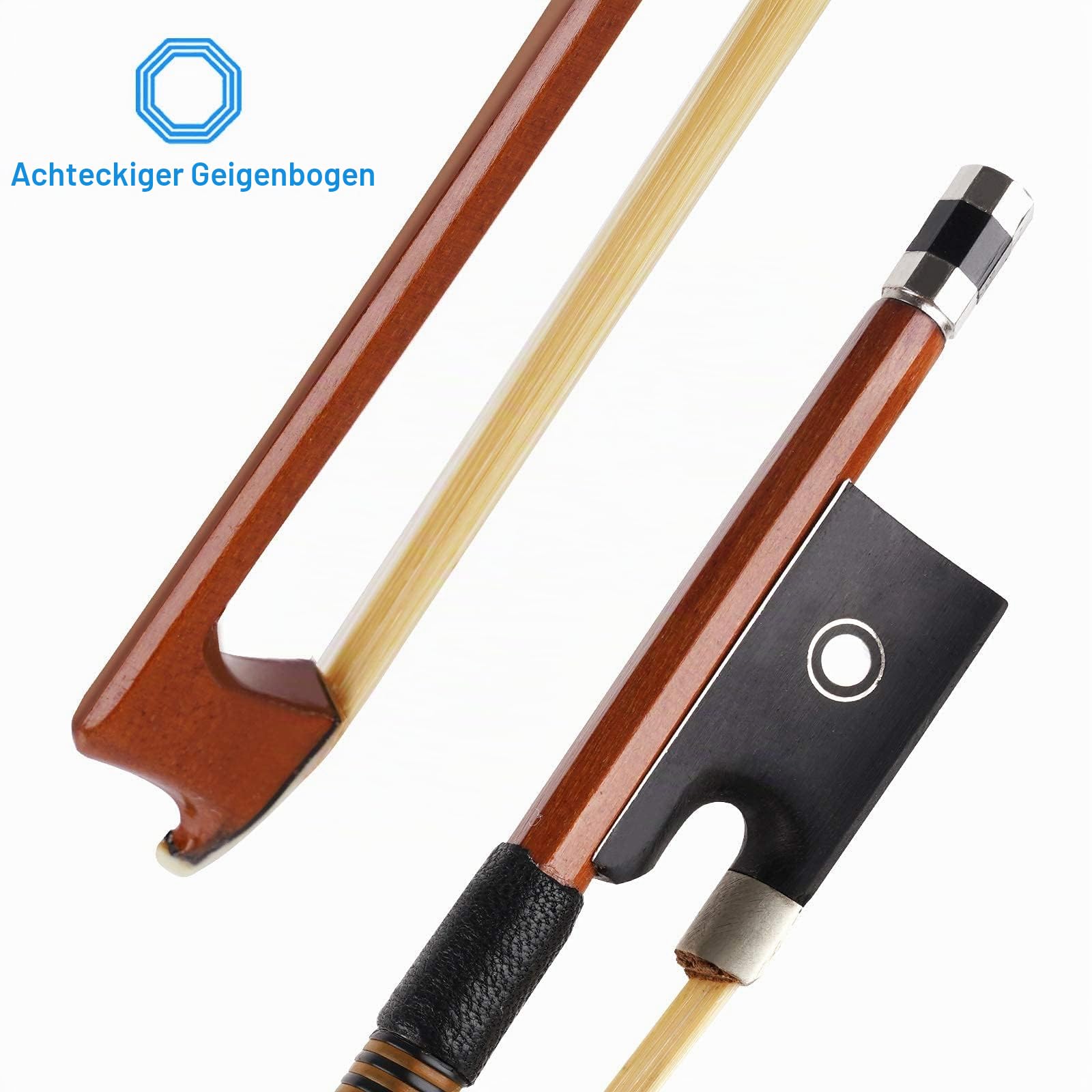Vangoa 4/4 Elektrische Violine E Geige aus Massivem Holz Electric Stille Violine in Volle Größe mit Kolophonium, Tragetasche, Audiokabel, Schulterstütze, Bogen, Schwarz
