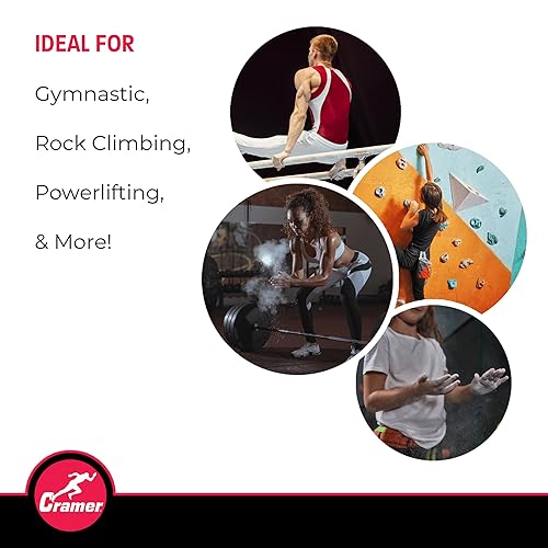 Miniatura 3 de Cramer Bloque de tiza para gimnasio, paquete de 8 unidades de 2 onzas, carbonato de magnesio para levantamiento de potencia, escalada en roca,