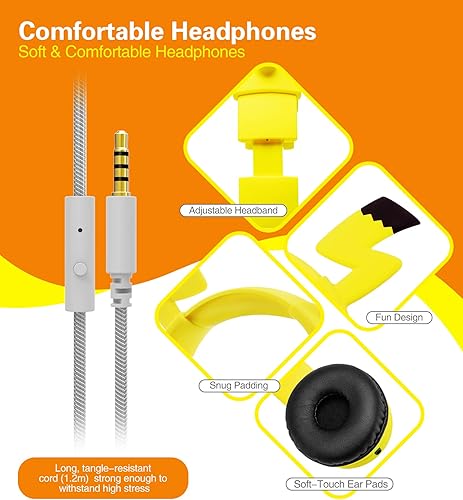 Miniatura 6 de Auriculares para niños con orejas VoliBolt auriculares Mumba con cable sobre la oreja con función de compartir música protección auditiva limitada