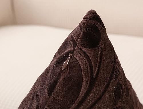 Miniatura 5 de TangDepot Funda de almohada en relieve de terciopelo pesado, tela de terciopelo anaglifo floral clásico, funda de almohada decorativa, funda de