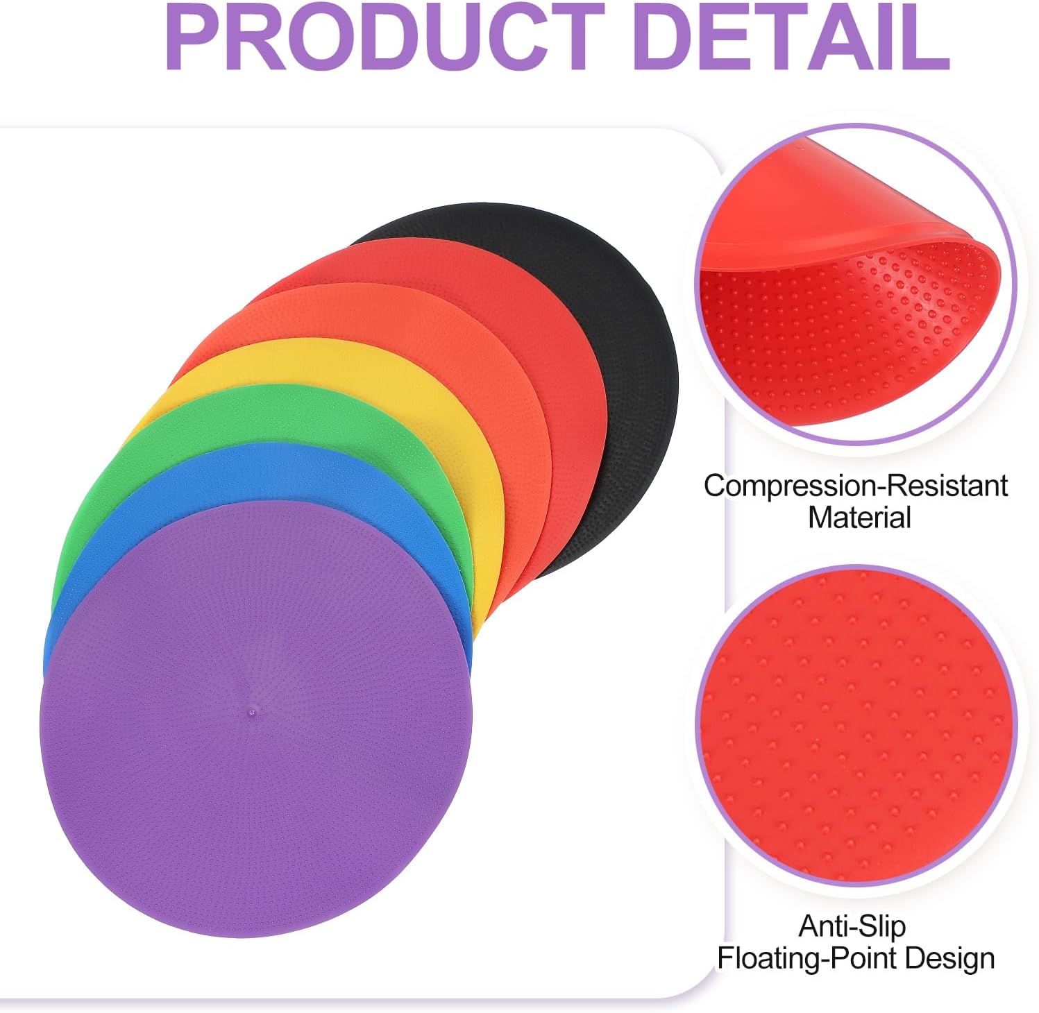 PATIKIL Spot Markers Non-Slip Floor Dots Agility Markers Flat Field Cones Poly Dots