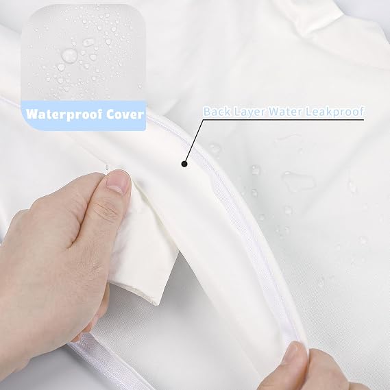 Hooyax Baby Waterproof Nursing Pillow Cover, Stretchy Nursing Covers for Breastfeeding Pillows, Adorable Infant Feeding Pillow Slipcover for Baby Boy and Girls (White)
