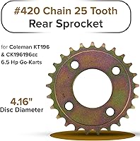 Vista 3 de AlveyTech #420 Cadena 25 dientes piñón trasero para Coleman KT196 y CK196196cc 6.5 Hp Go-Karts