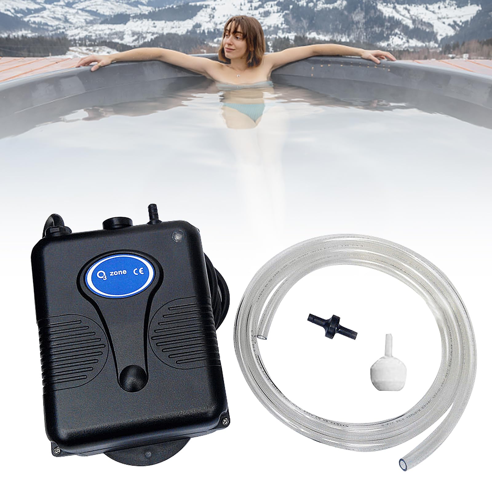 Generatore di ozono per acqua e aria 300mg/h, ozonizzatore acqua aria detergente per acqua, verdura, frutta, piccole piscine, vasche da bagno, B0B4-XH