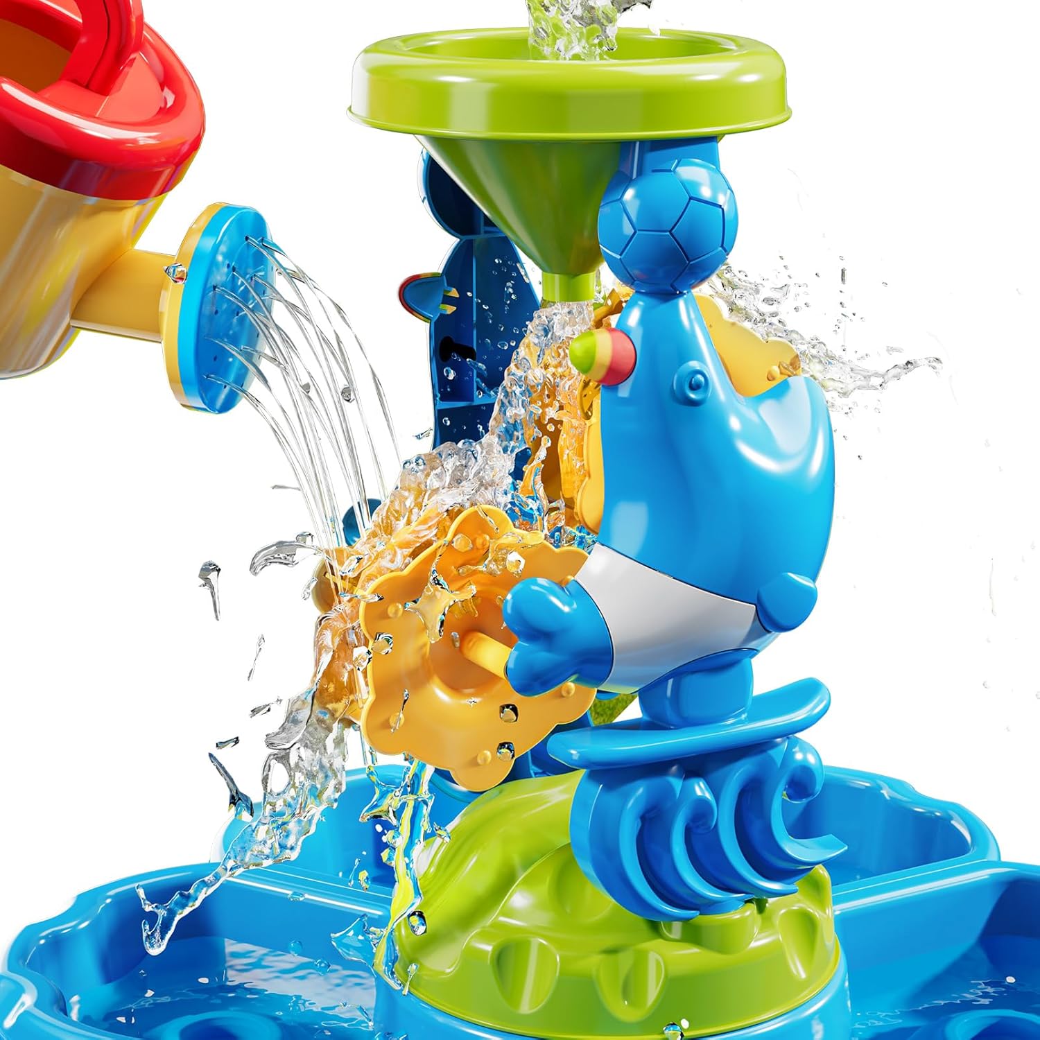 Auto Water Table for Toddlers 3-5, Kids Sand Water Table, Water and Sand Activity Sensory Table Summer Beach Outside Toys Backyard for Kids Toddlers Age 3 4 5 6 7 8