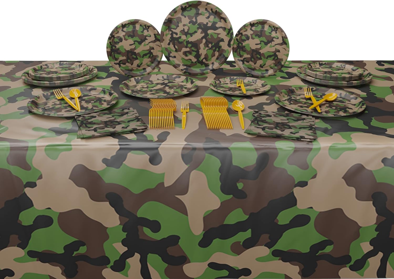 Camo Deluxe Party Packs (102 Pieces for 16 Guests) Camo