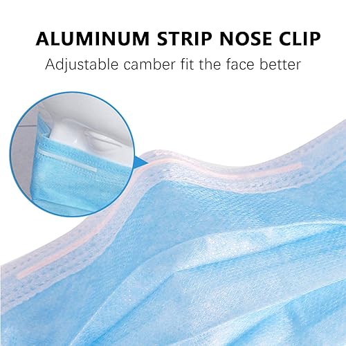 Miniatura 6 de DC-BEAUTIFUL 100 máscaras faciales desechables azules de 3 capas para las orejas, aptas para adultos