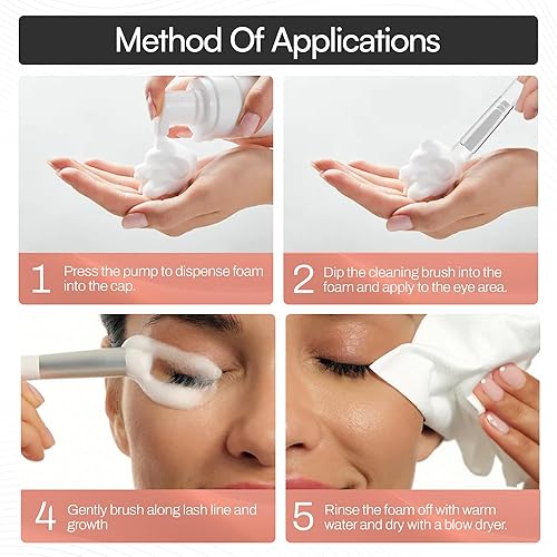 Miniatura 8 de M - Limpiador permanente de espuma para cejas y pestañas para extensiones de pestañas, microblading, polvo de cejas, cejas, nano cejas, maquillaje