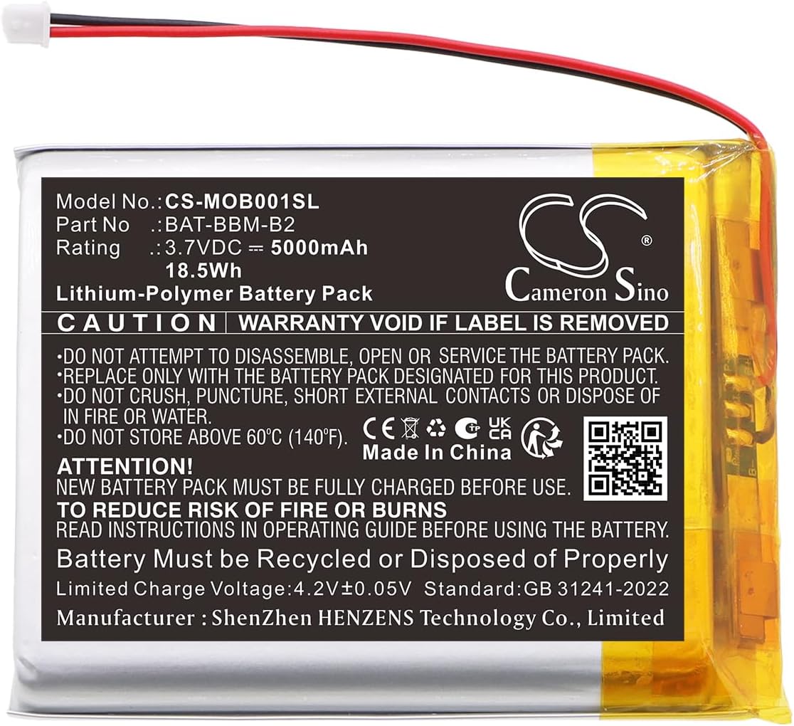 Battery for BBM03, BBM05, MegaView Baby Monitor 7 BBM01 PN: BAT-BBM-B2 5000mAh