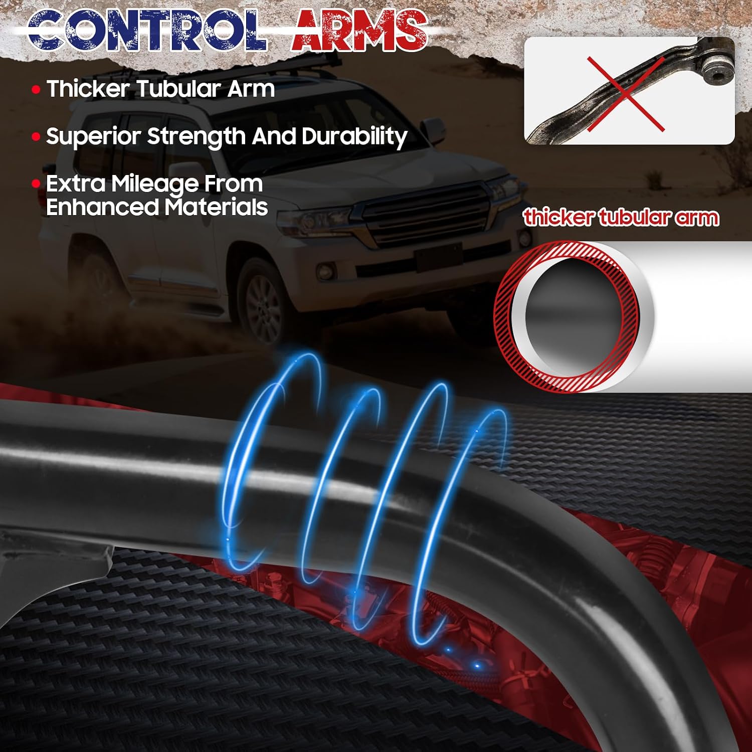 2-4" Lift Upper Control Arms for 2024+ Toyota Tacoma/Land Cruiser J250, Front Tubular Suspension Control Arm for 2025+ 4runner with Ball Joint, 2Pcs