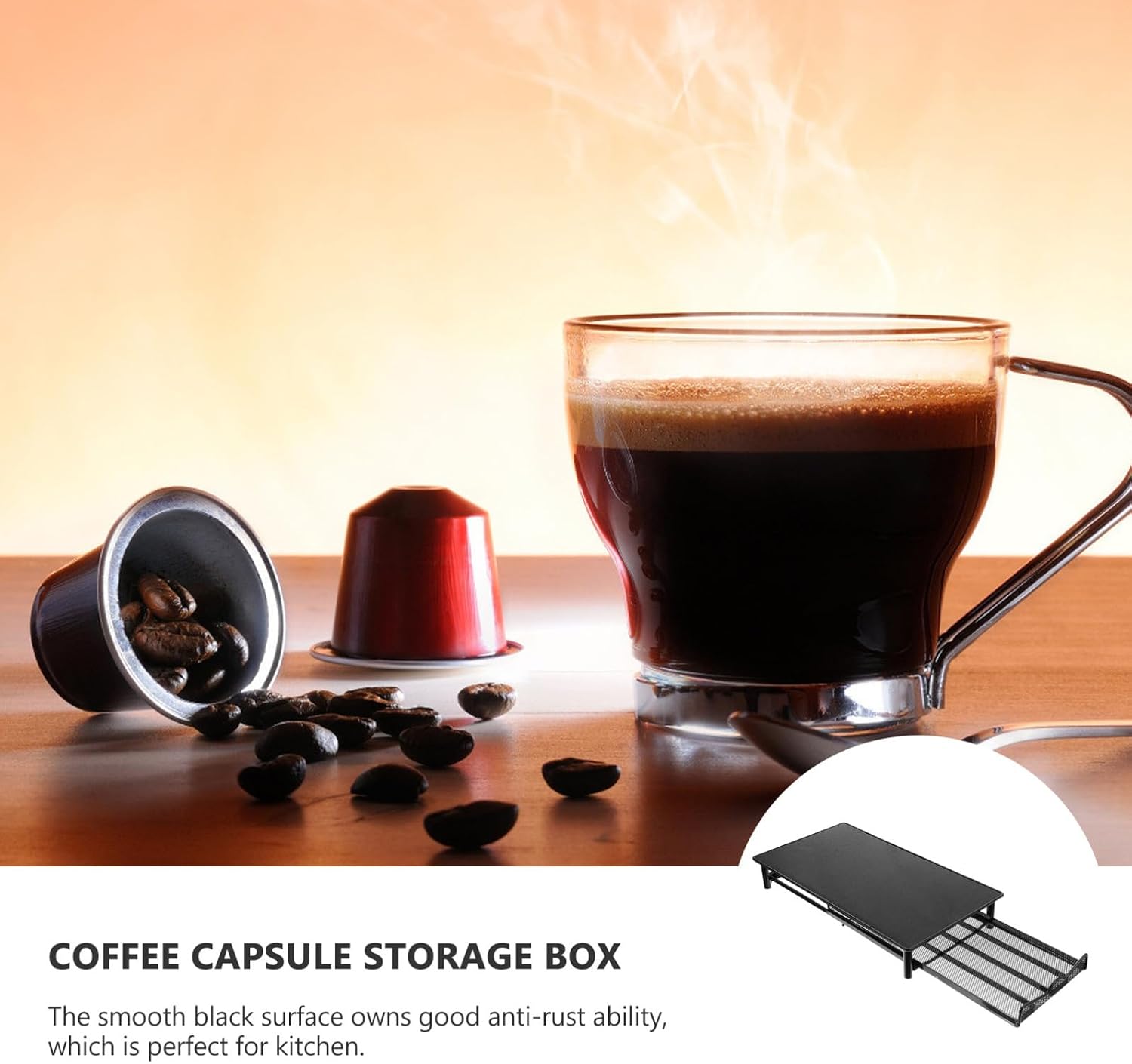 Coffee Capsule Storage Drawer Rack, Iron Pod Holder for Home