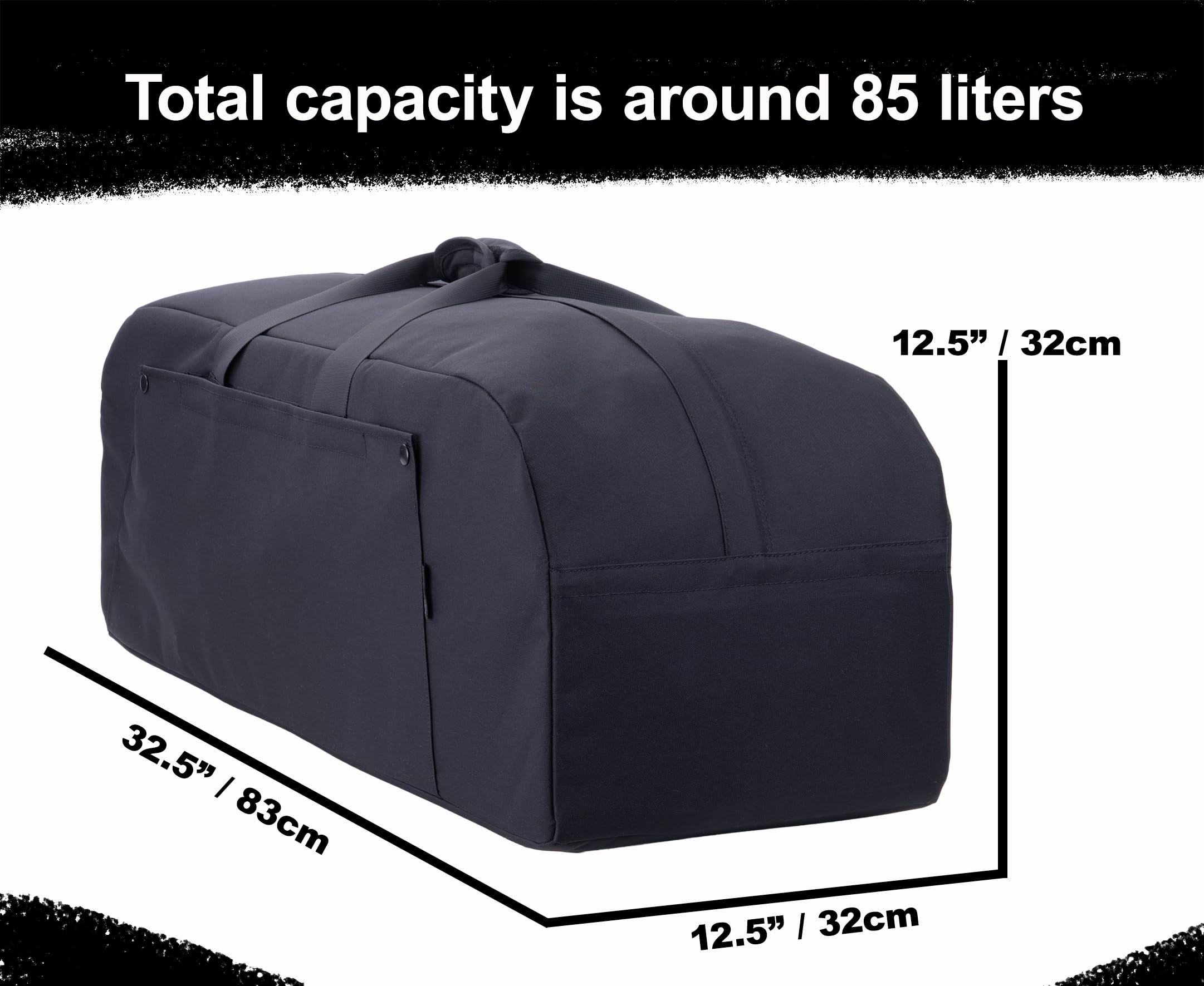 Combat Pilot - Bolsa de lona grande de 85 l, resistente al agua, mochila militar para gimnasio, trabajo y viajes tácticos