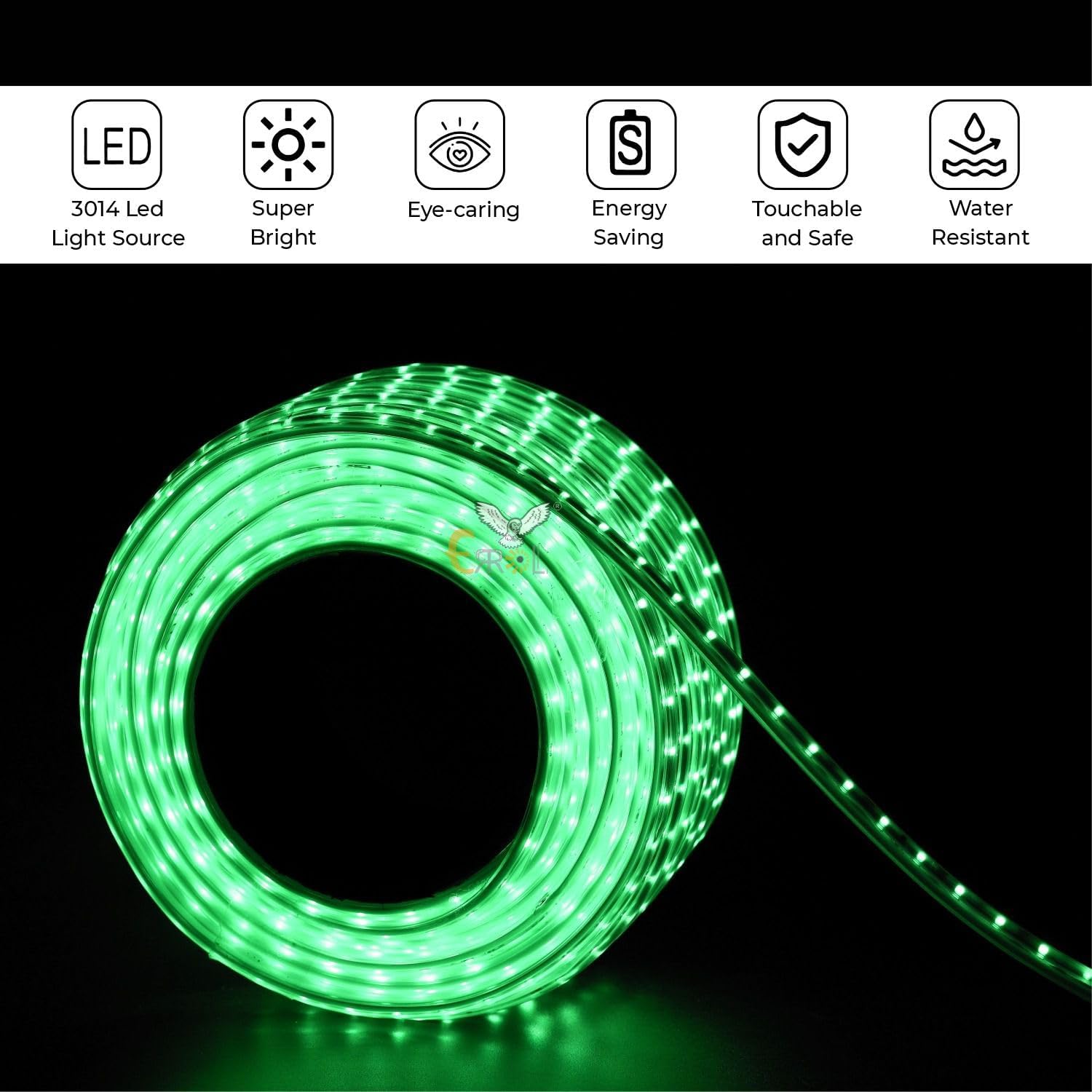 LED Strip Rope Light for Indoor,Outdoor,Decorative,Diwali,Christmas,Festival,Cove,False Ceiling,Balcony,Entrance,Pillar with Direct Plug-in Adapter.(10 Meter, Green)