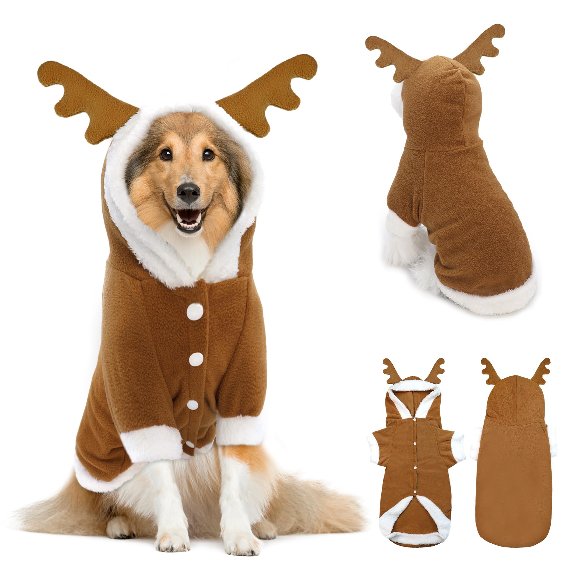 NACOCO Pet Costumes Elk Santa Suit Polar Fleece Fit for Puppy Dog Teddy (5XL)