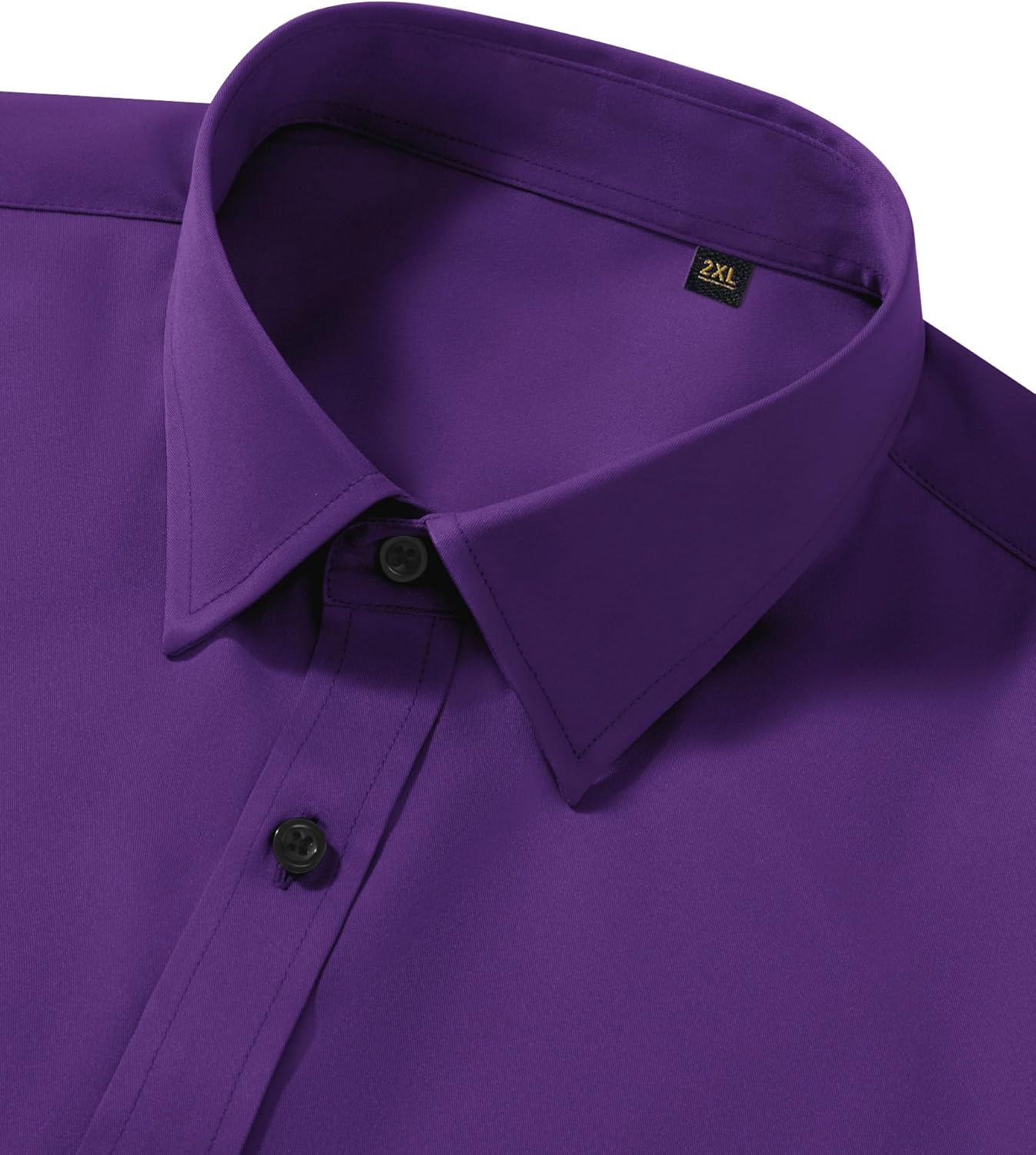 Men's Dress Shirts Long Sleeve Stretch Wrinkle Free Wedding Formal Business Button Down Shirt - Image 3