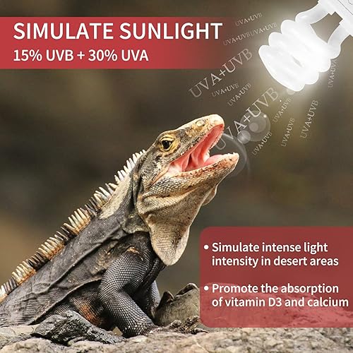 Miniatura 32 de LUCKY HERP Reptil UVA UVB Light 5.0 13W Lámpara de terrario tropical fluorescente compacta