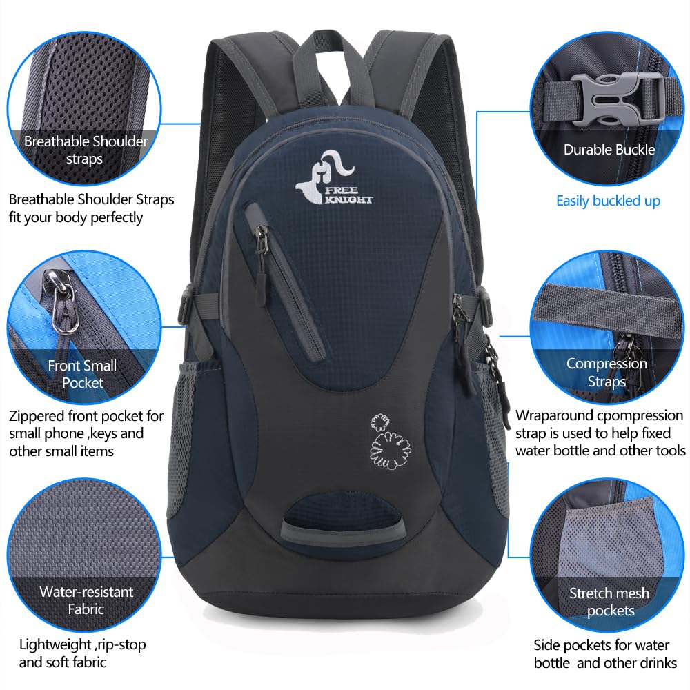 Bseash Zaino da escursionismo all'aperto di piccole dimensioni 20L, zaino da viaggio leggero e resistente all'acqua per bambini, ragazze, ragazzi, ciclismo, equitazione
