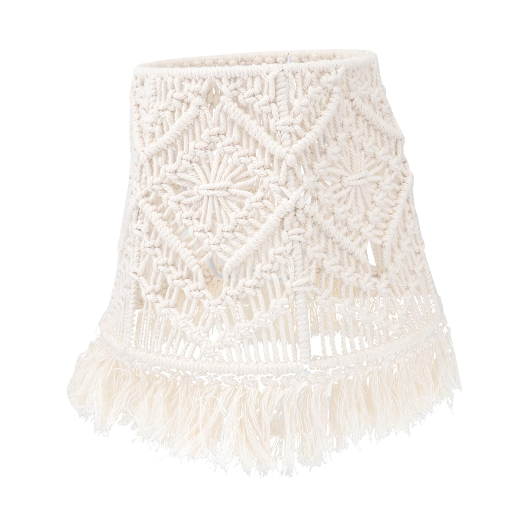 Makramee Lampenschirm Handgewebter im Boho Stil für Tischlampen