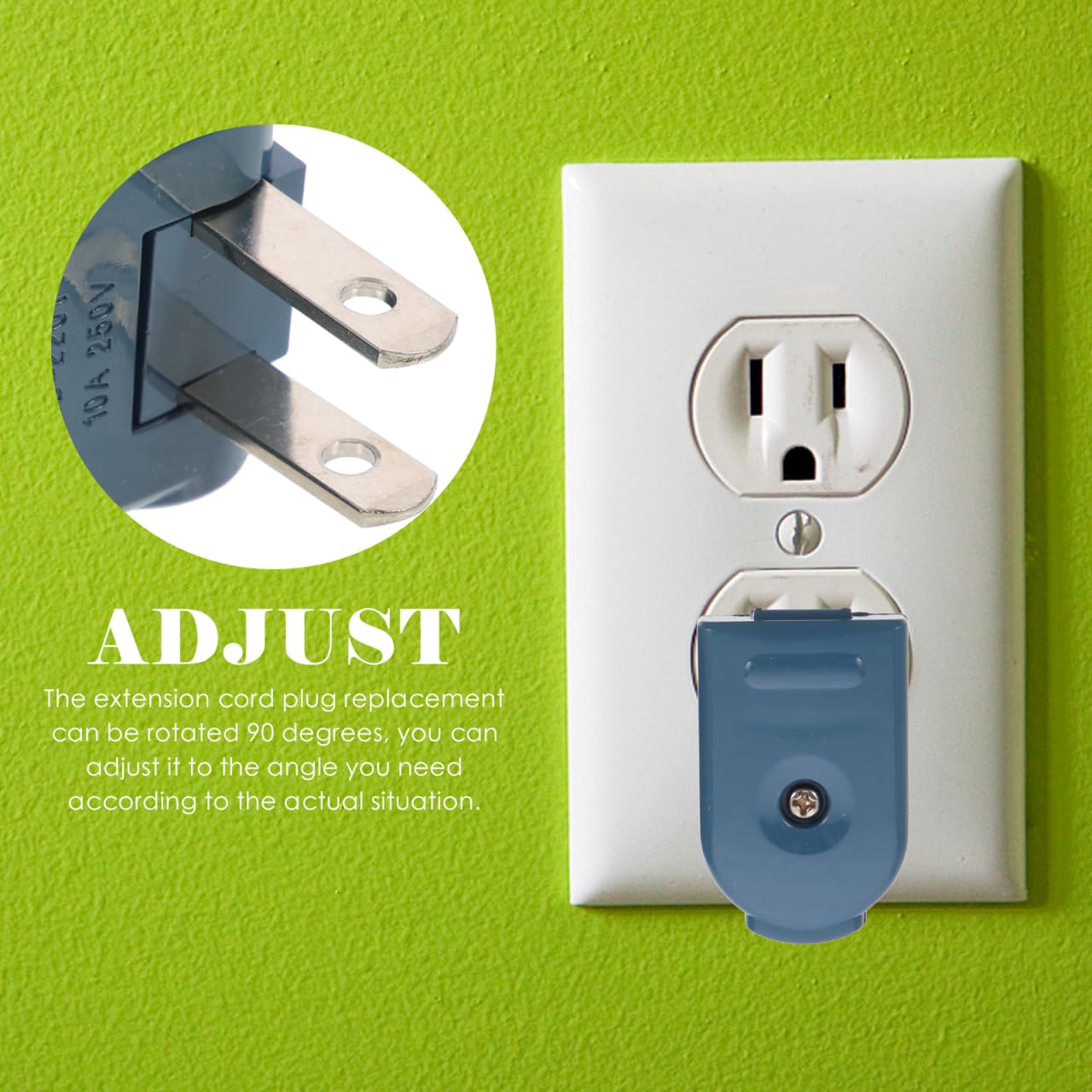 2-Flat Pin Plug with Fuse - Plug Insert, Electric Plug Terinals