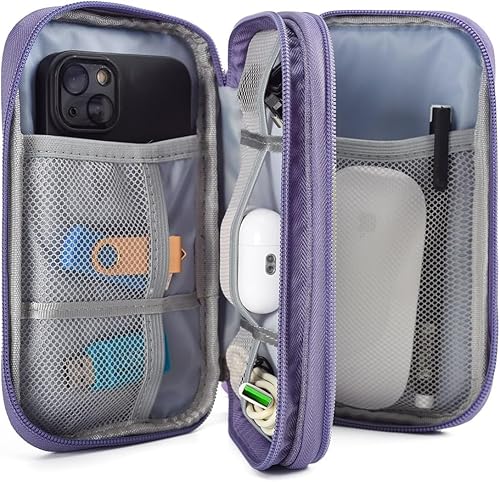 Miniatura 10 de CAOODKDK Organizador electrónico para cable de viaje, bolsa organizadora electrónica, bolsa organizadora de accesorios electrónicos impermeable para