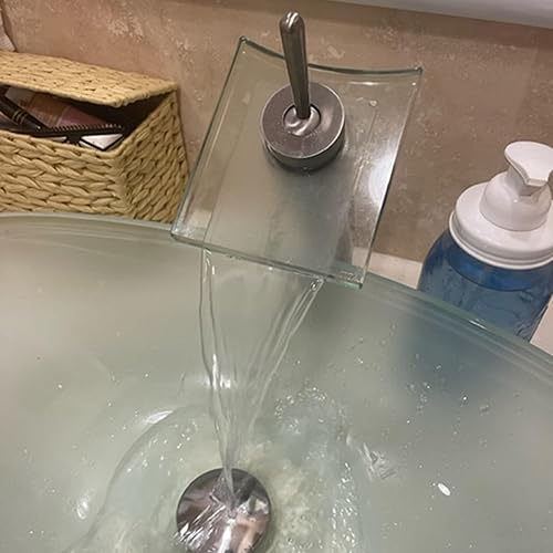 Miniatura 10 de Novatto GF-011ORB-T - Grifo cuadrado de cascada, bronce aceitado/vidrio de té Bronce aceitado/vaso de té