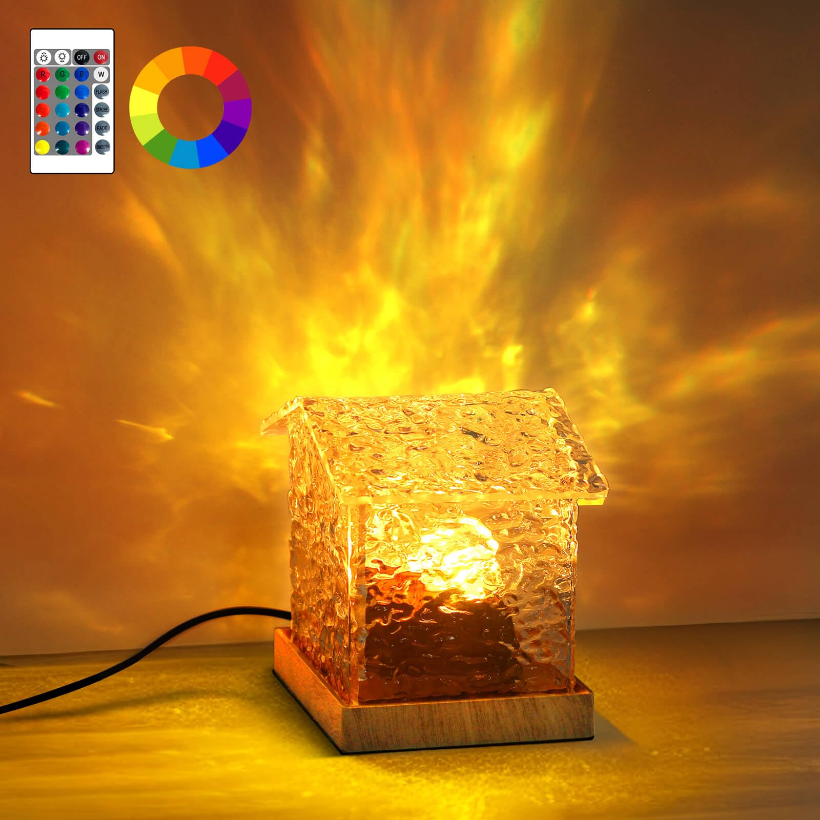 Amazon.co.jp : AIEWEV クリスタルランプ 16色 ナイトライト 