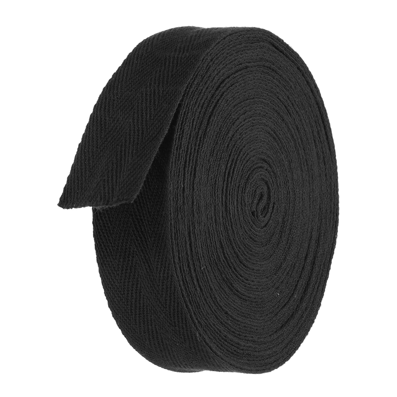 TA-VIGOR Cotton Twill Tape Ribbon 30mm, 10 Yards Bias Binding Tape Bunting Tape Soft Natural Herringbone Webbing Tape Roll for Sewing Dressmaking Gift Wrapping DIY Craft, Black