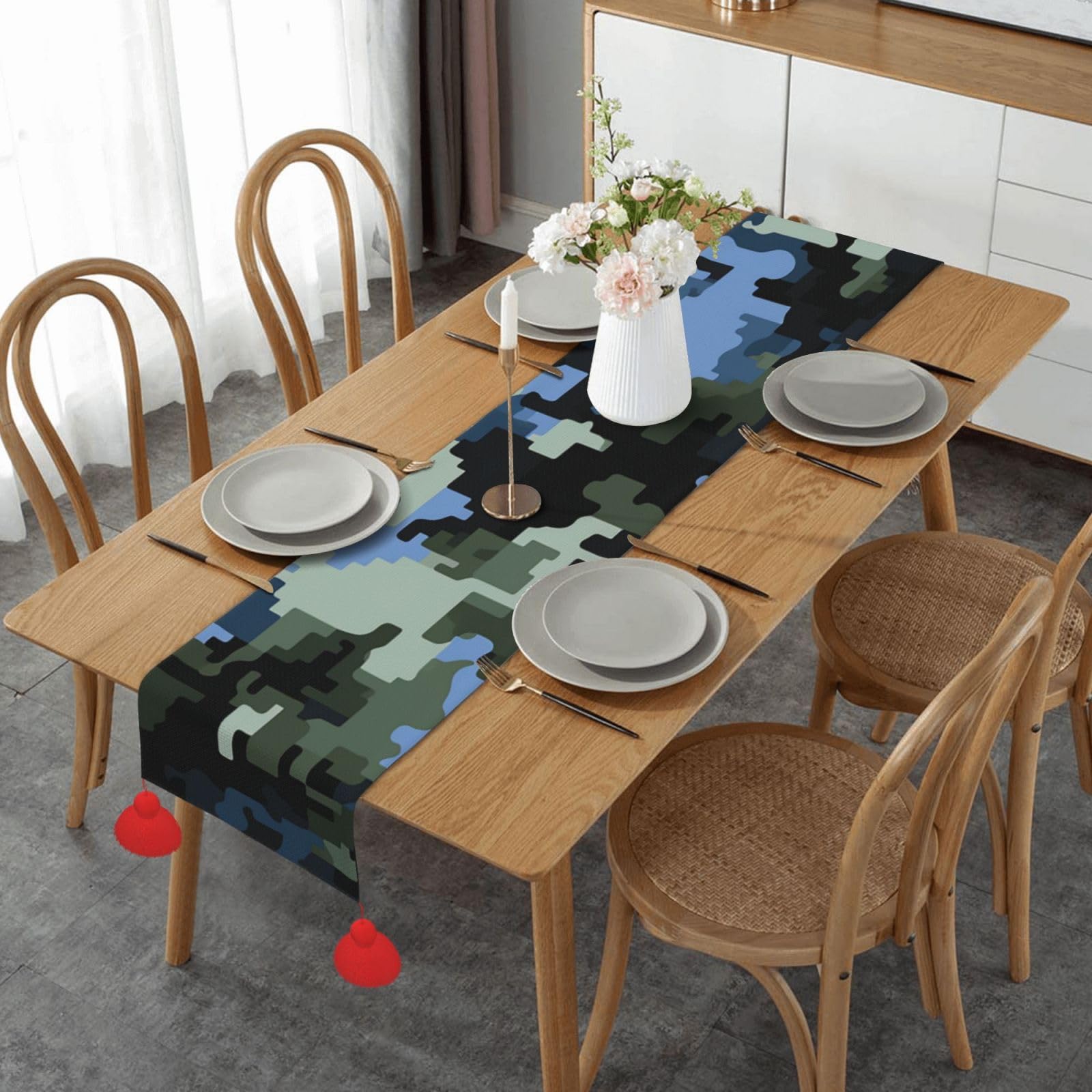 Chemin de table en lin de qualité supérieure au design rustique chic chic
