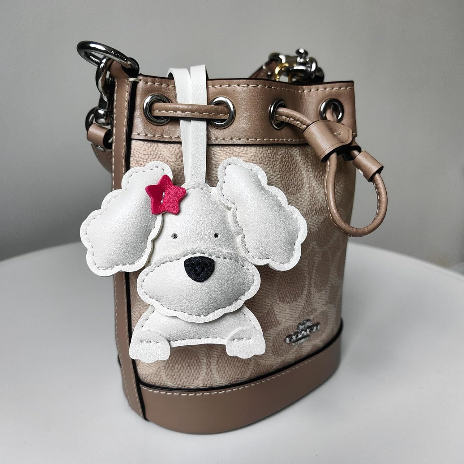 Leather Poodle Dog Bag Charms Cute Keychains DIY Craft Kit(no glue) - Image 3