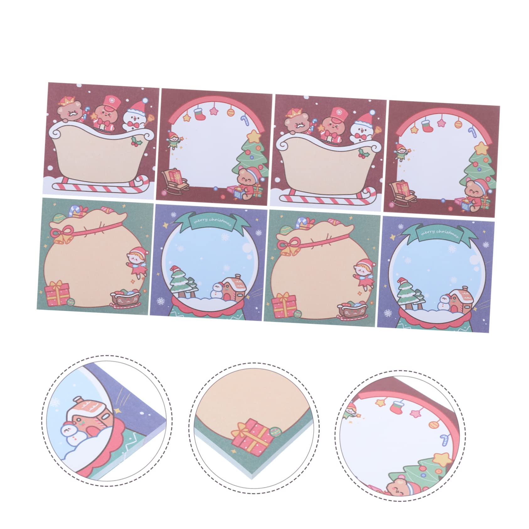 84 Pièces notes autocollantes de Noël stickers bloc-notes de messages etiquettes autocollantes étiquettes autocollantes notes d'autocollant de Noël post-note pour étudiant