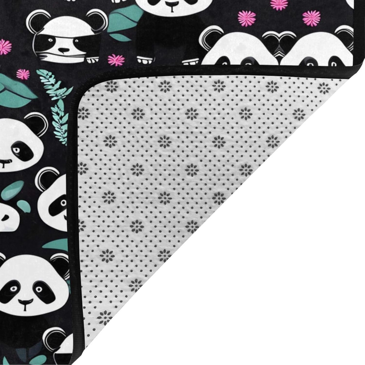 Panda Cute face Printed Floor mat 80x58 inches, Non-Slip Decorative Carpet for Bedroom and Living Room