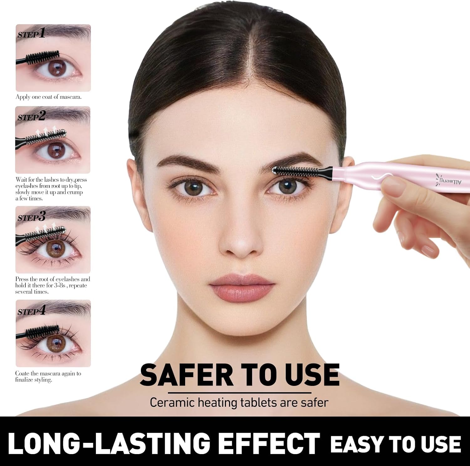 Heated Eyelas curlers-Electric Eyelash Curler for Makeup Tools USB Rechargeable,Fast Heat up Within 10s - 24 Hours Long Lasting (Pink)(Pink)