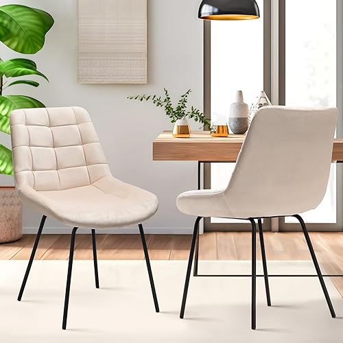 Miniatura 9 de NicBex Sillas de comedor de terciopelo, sillas de recepción tapizadas, silla decorativa copetuda con patas de metal para la cocina del hogar, sala