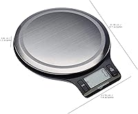 Vista 6 de Yaxa Basics - Báscula de cocina digital con pantalla LCD, pilas incluidas, pesa hasta 11 libras, negra y de acero inoxidable