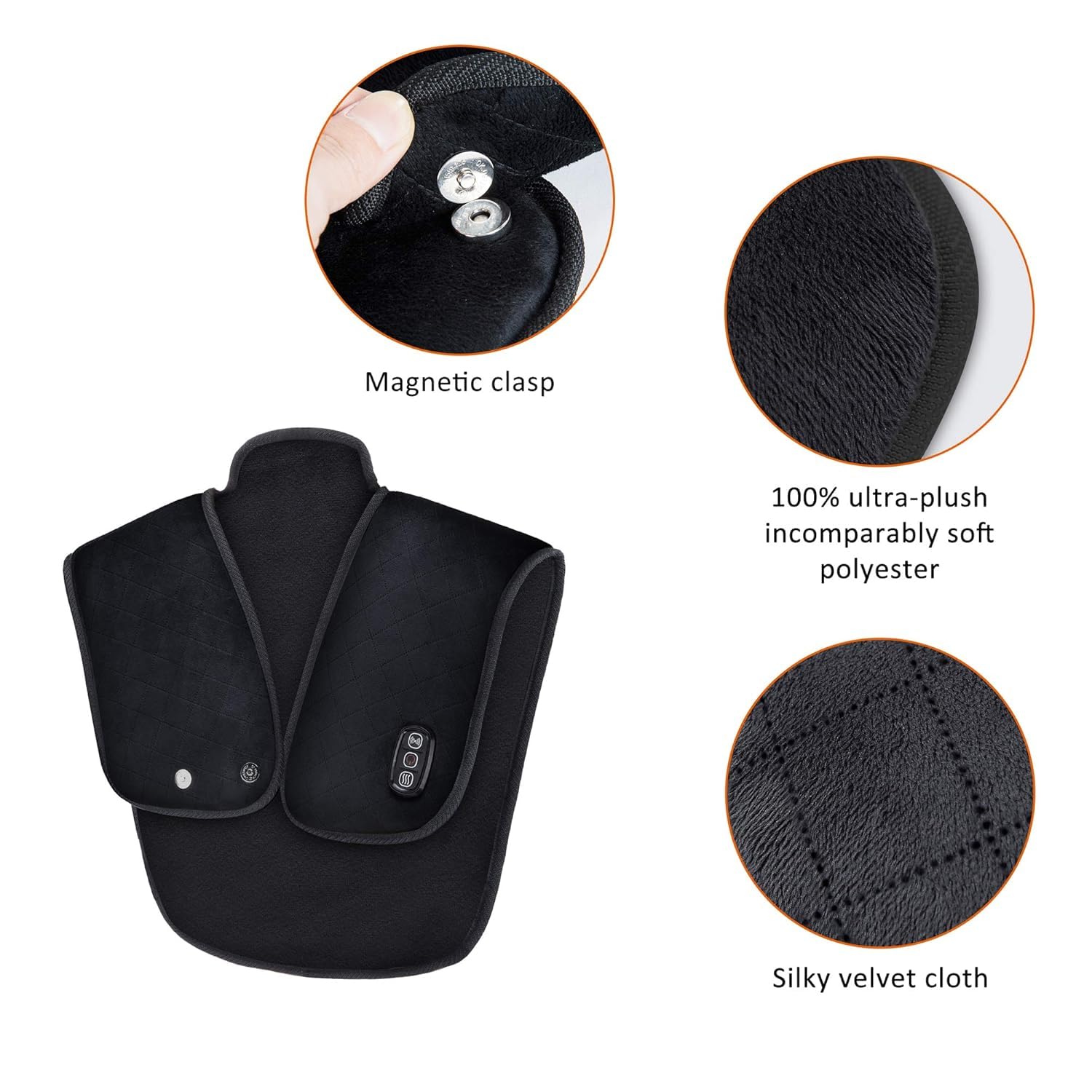 FLOITTUY Electric Heating Pad for Neck and Shoulders,Large Heating Pads for Back Pain Relief, Back Heat Wrap,Fast Heat Pad with Massager & 5 Massage Mode, Auto Shut Off,Gifts for Women,Men 4