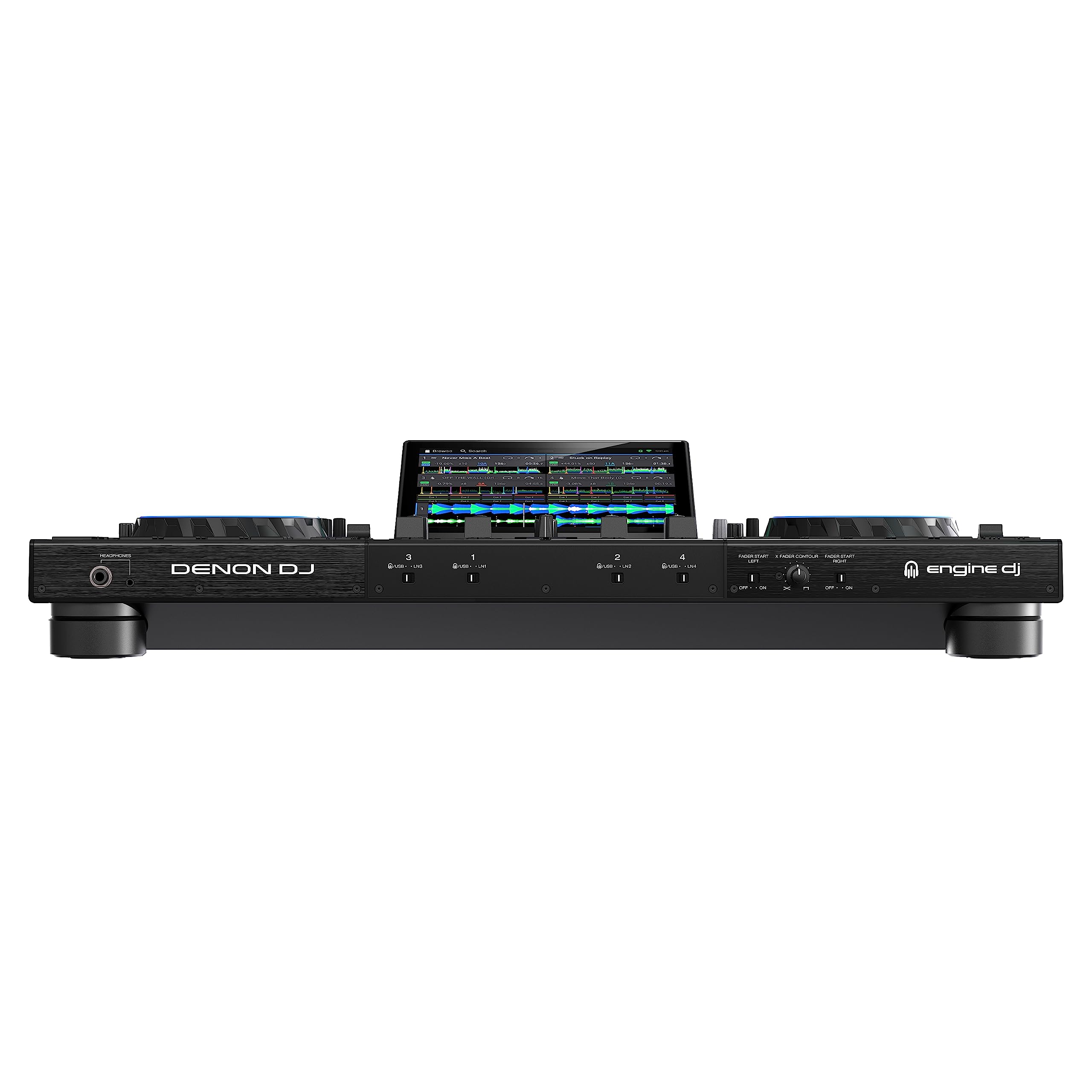 Denon DJ PRIME 4+ Controller 4-Deck Stem Separation Wi-Fi Mixer Drop Sampler 10.1" Touchscreen Luci Nero