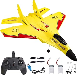 CANOPUS RC Plane, Remote Control Airplane for Kids and Adults, Radio Controlled Fighter Jet Aircraft with Automatic Balance System, Epp Foam, Yellow, Hobby and Great Gift for Birthdays and Christmas