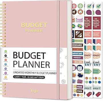 Budget Planner - Monthly Budget Book with Expense Tracker Notebook, Undated Bill Organizer & Finance Planner to Take Control of Your Money, Account Book to Manage Your Finances-Pink